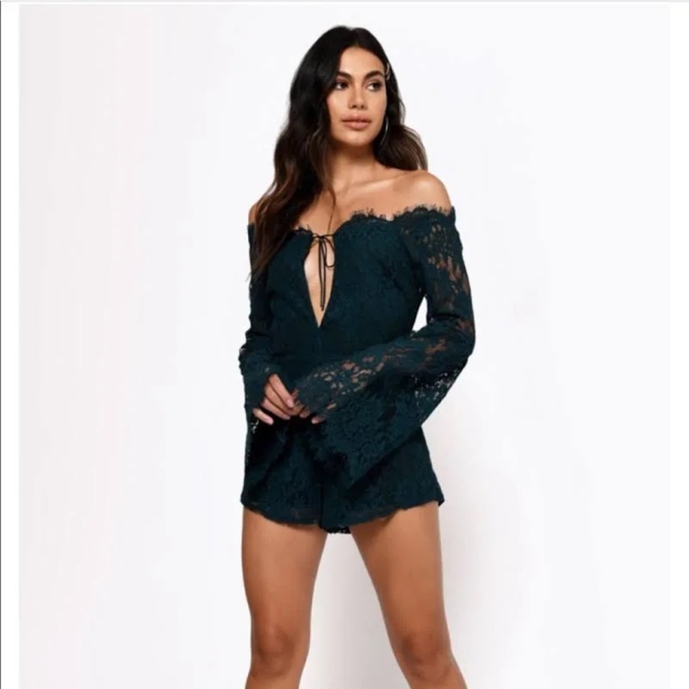 Toby Emerald green romper